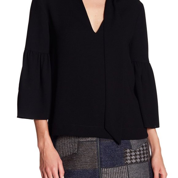 BCBGMaxAzria Tops - NWOTBCBG MaxAzria Bell sleeve neck tie top. SizeL